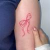 Tattoo Aufkleber Einfache Rote Schleife Tattoo Aufkleber Einweg Temporärer Tattoo Aufkleber