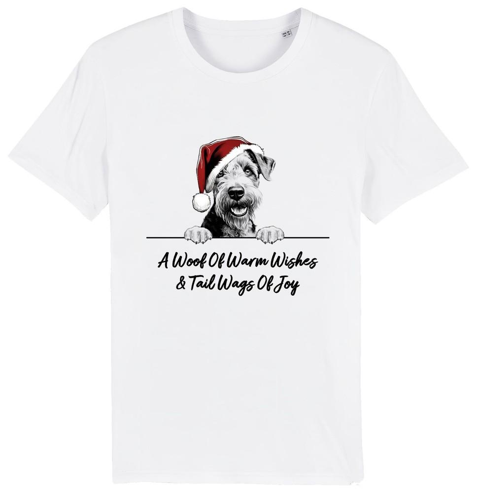 

AKITA Christmas Dog T-Shirt Adults Kids Woof Wishes Tail Wags Of Joy Dogs Xmas L