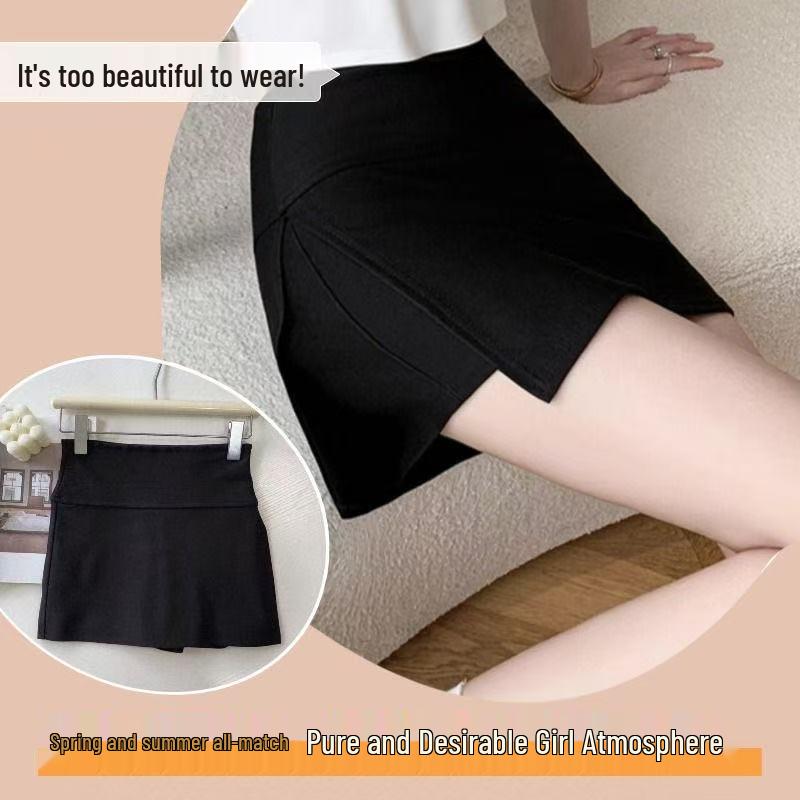 High-Waisted A-Line Skort: Anti-Exposure, Slimming, Spring/Summer, Athletic Mini/Midi Skirt for Women