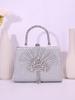 Fan-shaped pleated dress banquet portable dinner bag foreign style simple design shoulder messenger bag
