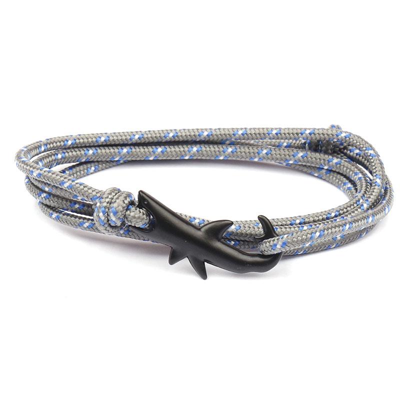 Noter Stylish Shark Bracelet Men Women Handmade Multi Layer Adjustable Paracord Braslet Multiple Colors Available Casual Jewelry