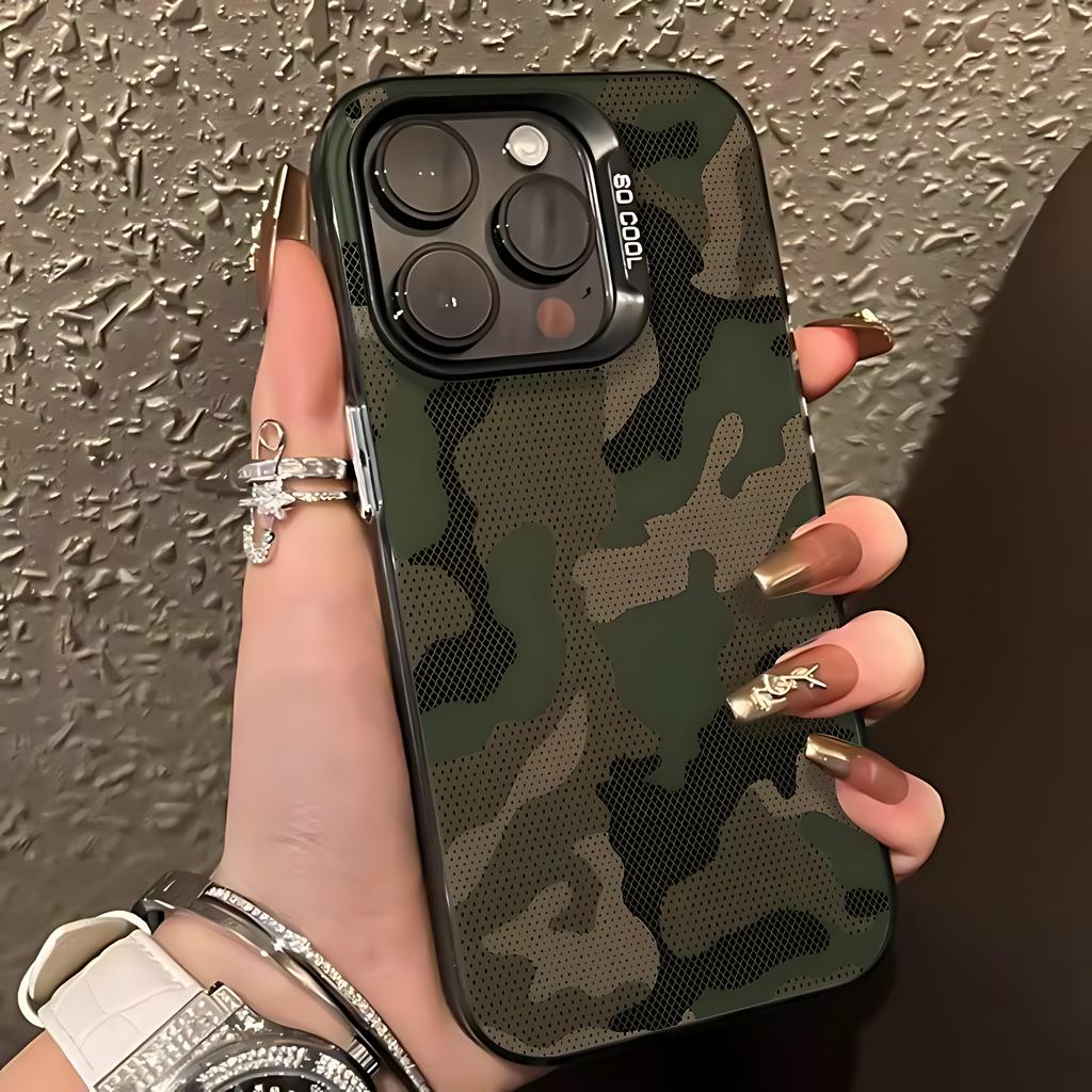 Luxury Green Camouflage Pattern Phone Case For Xiaomi Redmi 15 15C 14C 13C 12C 13 12 10 A1 A2 A3 A5 9T 9A K60 4G 5G Anti Cover