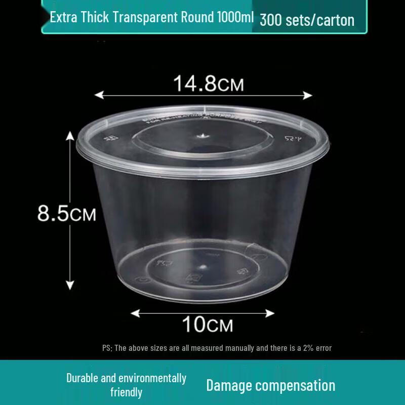 XinXianPin Disposable Round Transparent Plastic Food Containers with Lids