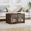 VidaXL Table basse avec portes en verre chêne marron 68x50x42 cm 836370