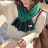Colorblock Knit Small Scarf: Women's Autumn Winter Korean Style, Warm & Versatile for Students & Couples, Solid Color Snood
