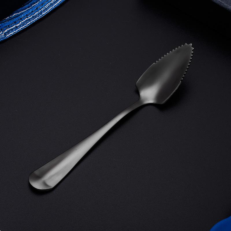 Stainless Steel Fruit Grapefruit Spoon Serrated Edge  Ice Cream Dessert Tea Coffee Stirring Spoon Kitchen Cutlery Tableware