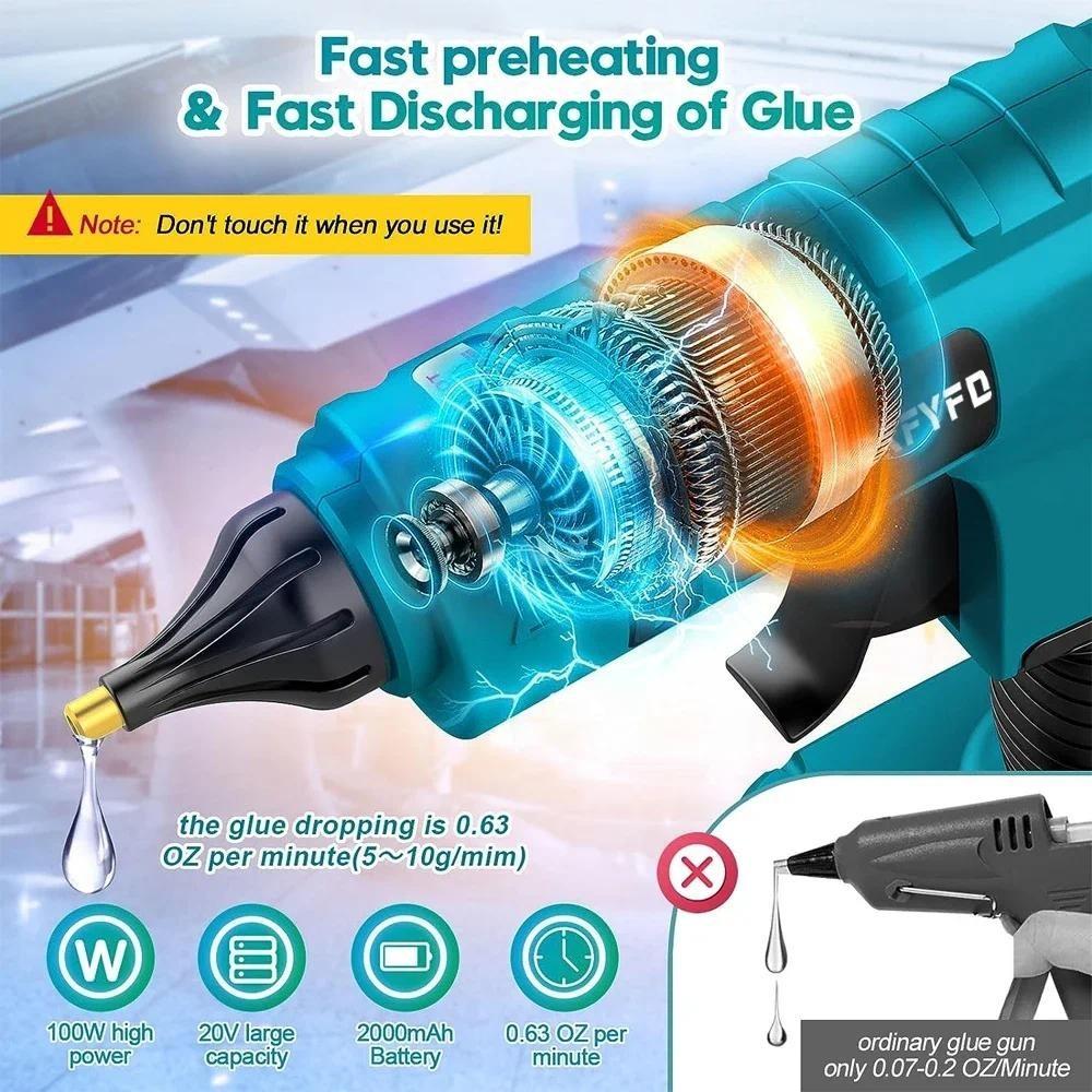 Household Electric Hot Melt Glue Machine Upgraded Powerful Heavy Duty Glue Gun Cordless Handicraft Dedicated Dispensing Machine
