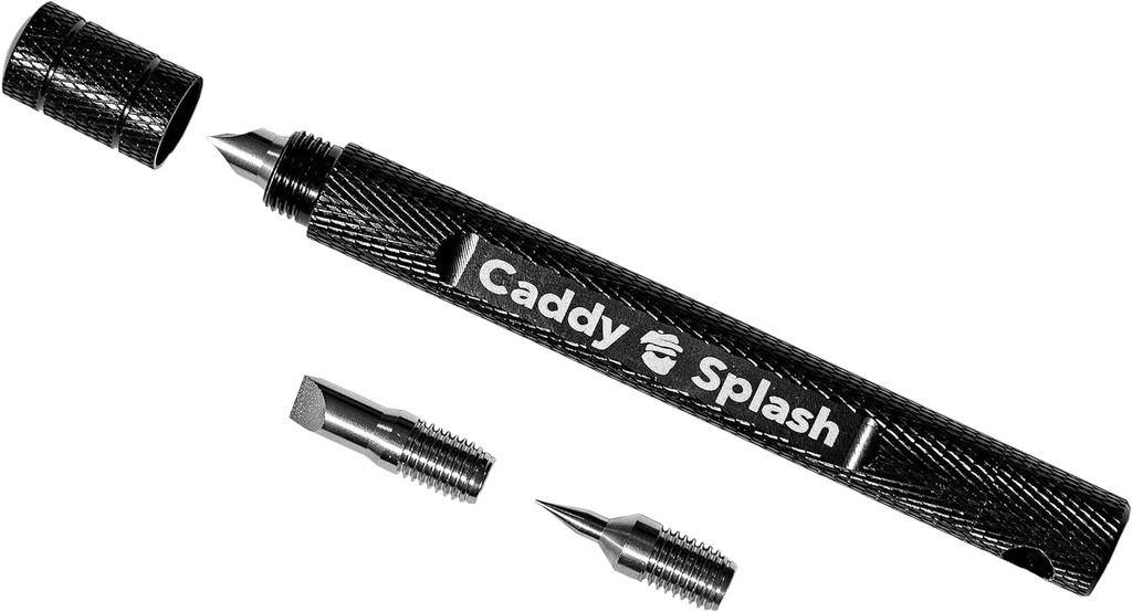 Caddy Splash Groove Sharpener Golf Club Groove Sharpener Cleaner with 3 Different Vacuum Heat Treated Hardened Steel Cutters for Wedges Irons Grooves