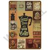 Placa de metal vintage para decoración del hogar, letrero de hojalata para café, pósteres de arte de pared retro para cocina, bar, decoración de pintura de hierro, cafetería