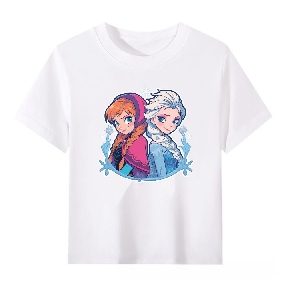 

Disney Frozen Princess Elsa Children s 100% Cotton Short Sleeve Round Neck T-shirt Top 110