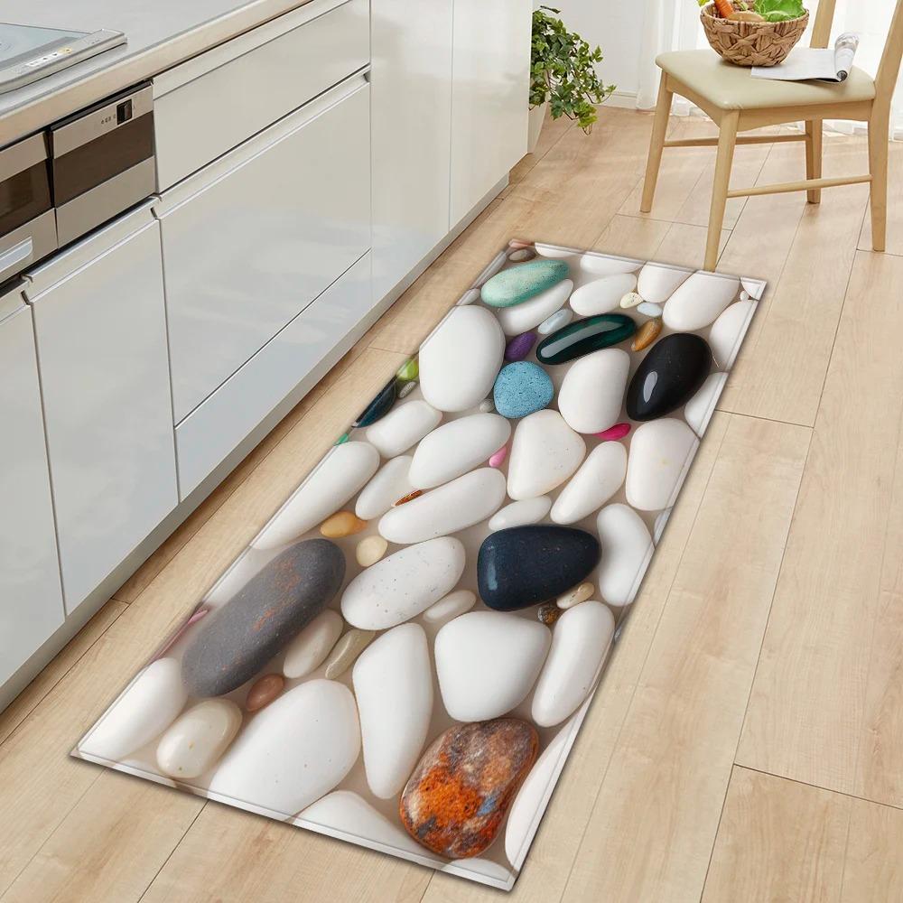 Colorful Pebble Pattern Non Slip Kitchen Floor Mat Waterproof Door Mat for Home Decor