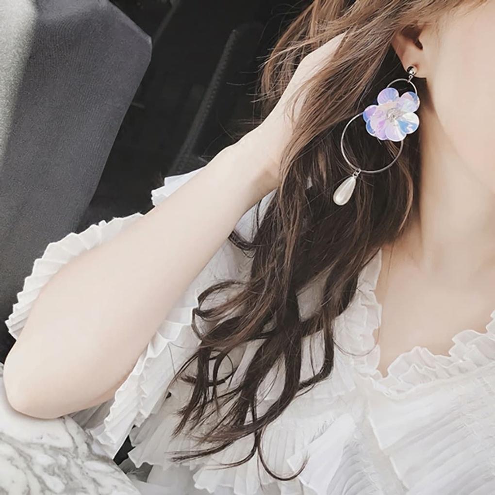 

925 Silver Freshwater Pearl Earrings Big Round Pendant Point one