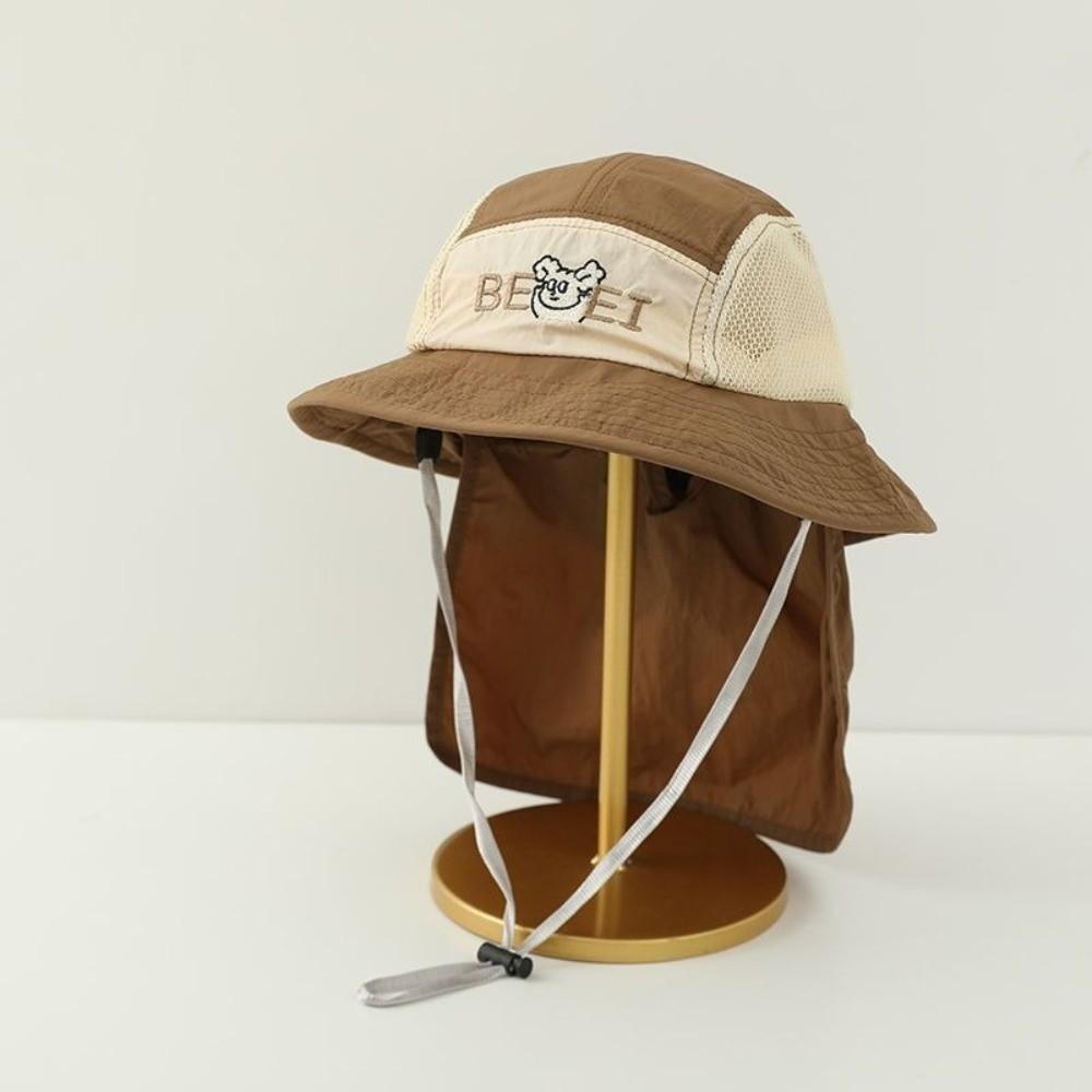 Quick Drying Babies Bucket Hat Cartoon Bear Children Mesh Cap New Sun Protection Cap  Daily Wear
