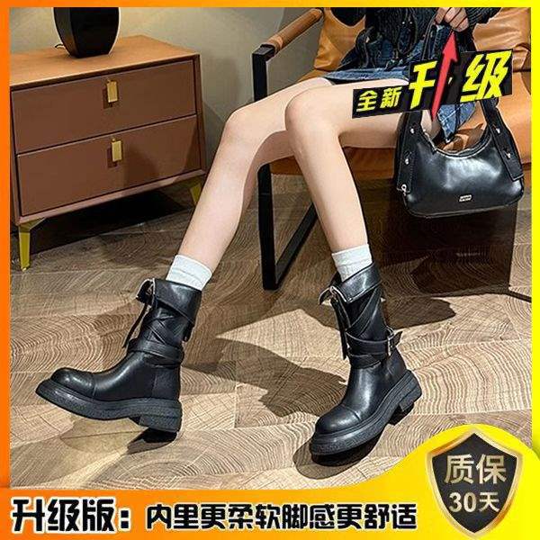 Boots Women's 2025 Autumn and Winter Platform Tall Knight Boots Retro Fashion Boots Maillard Boots Medium Boots