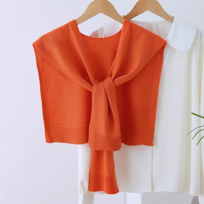 Trendy Korean Style Women's Air-Conditioned Knitted Shawl – Red Sleeveless Vest for All Seasons with Neck Protection
