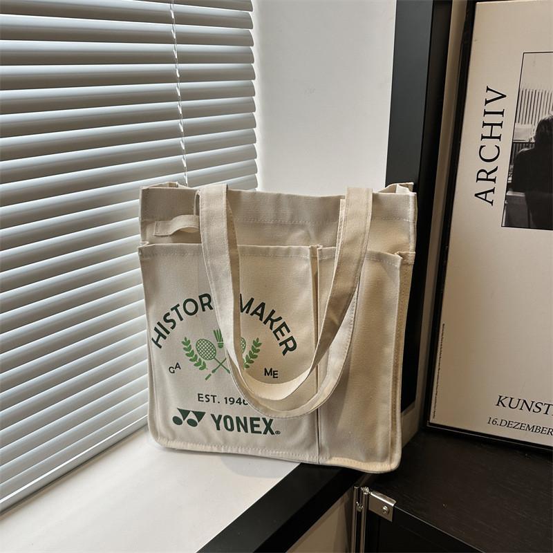 Stilvolle Retro-Tragetasche mit großem Fassungsvermögen für Studenten, aus weichem Canvas-Stoff mit Reißverschluss