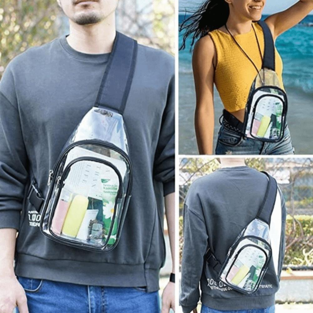 Large Capacity Clear Chest Bag Lightweight PVC Shoulder Bag Transparent Crossbody  Bag  Women