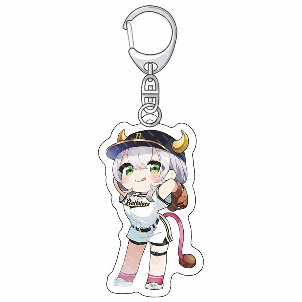 

ccc Cartoon Anime Hololive Acrylic Figure Stand Model Usada Pekora Rushia Hosimati Pendant Keychain Desk Decor 6 cm