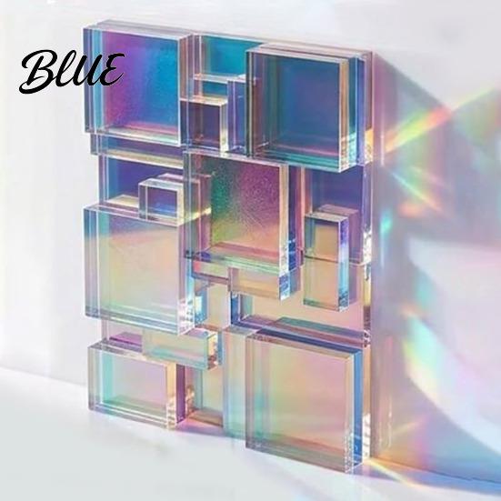 Hoge Transparantie Acryl Vierkanten Mini Iridescent Vierkanten Doorschijnende Regenboog Stukjes 2cm 3cm Holografische Duurzame Knutsel Tegels voor DIY Knutselen Mozaïek