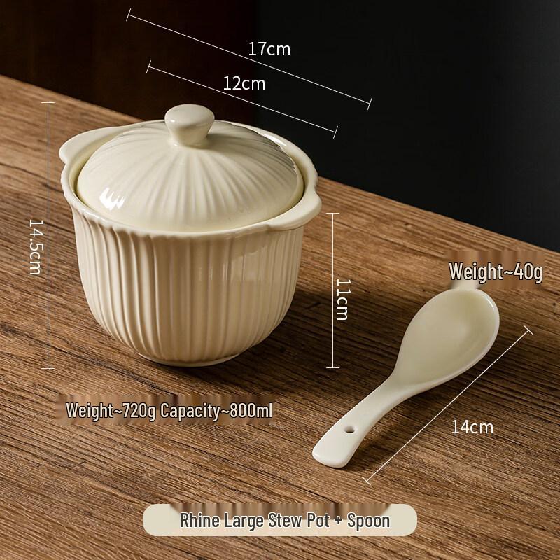 

Ceramic Double-Ear Stew Pot with Lid (Set of 3)
