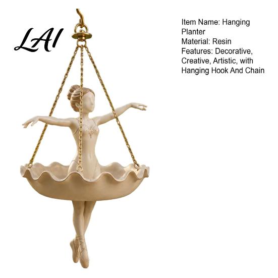 Hanging Planter Ballet Dancer Planter Decorative Flower Pot for Indoor Outdoor Garden Cute Space-saving Plant Hanger Succulents Spider Plant,