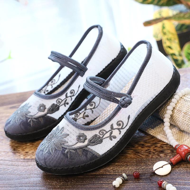 Women's Embroidered Mesh Slip-Ons - Stylish, Versatile, Non-Slip Shoes for All Ages