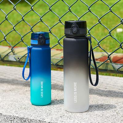 Large Capacity Sports Water Bottle Leak Proof Gradient Color Plastic Cup Drinking Outdoor Travel Portable Gym Fitness Jugs