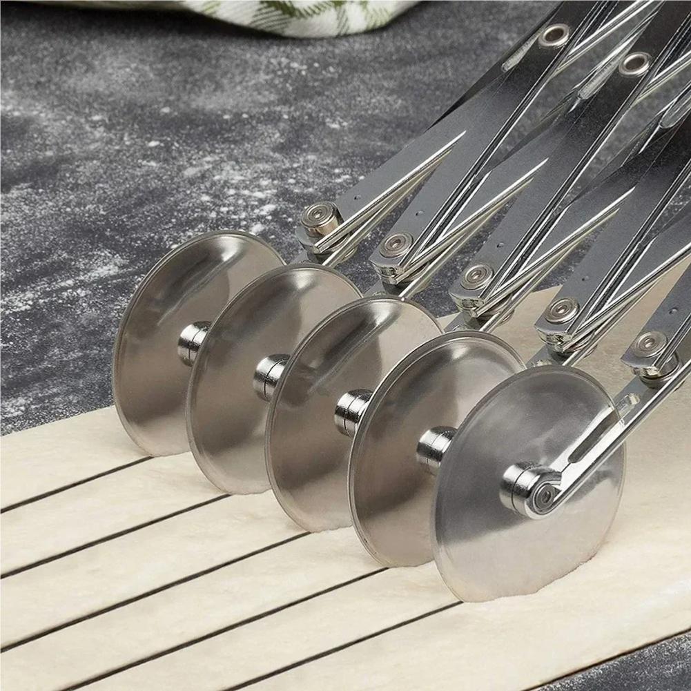 3/5/7 rotelle taglierina divisore impasto coltello per pasta laterale lama rullo flessibile pelapatate per pizza utensili da forno in acciaio inossidabile