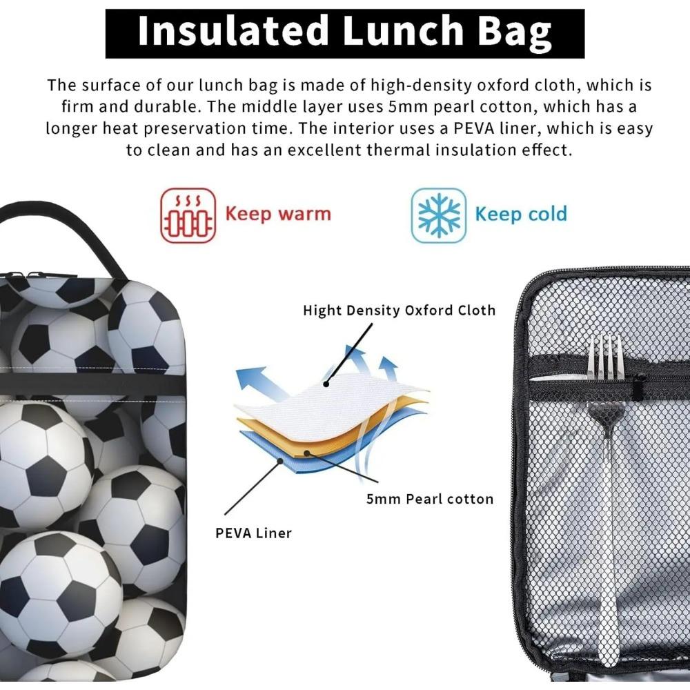 Colorful Cats and Dogs Lunch Bag Reusable Lunch Box Food Tote Container with Side Pocket for Work School Picnic