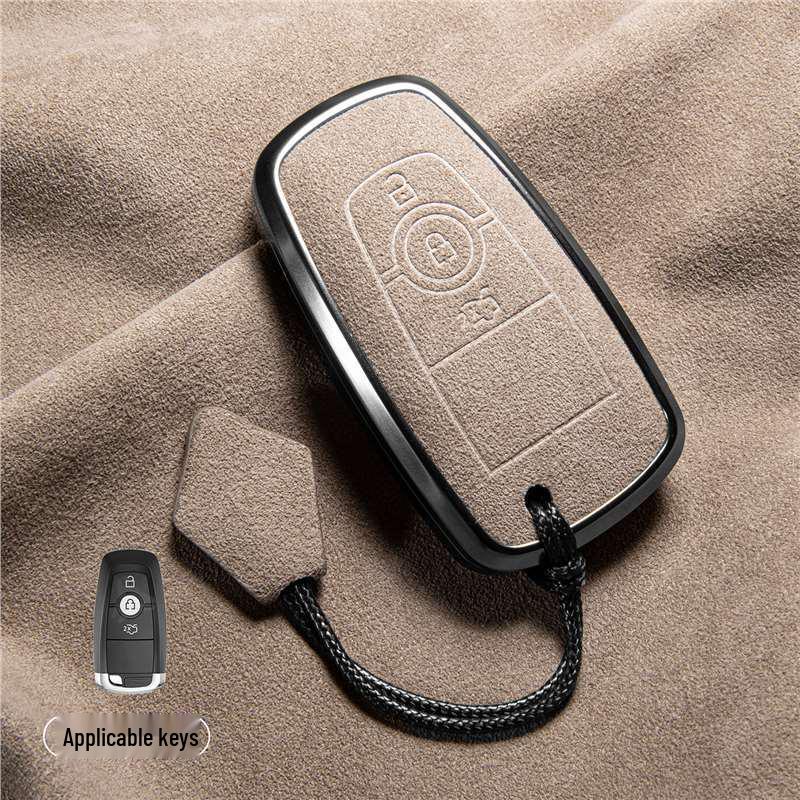 Luxury Suede Key Covers for Ford Explorer ST, Escape, Edge, 4WD, Mondeo, and EVOS