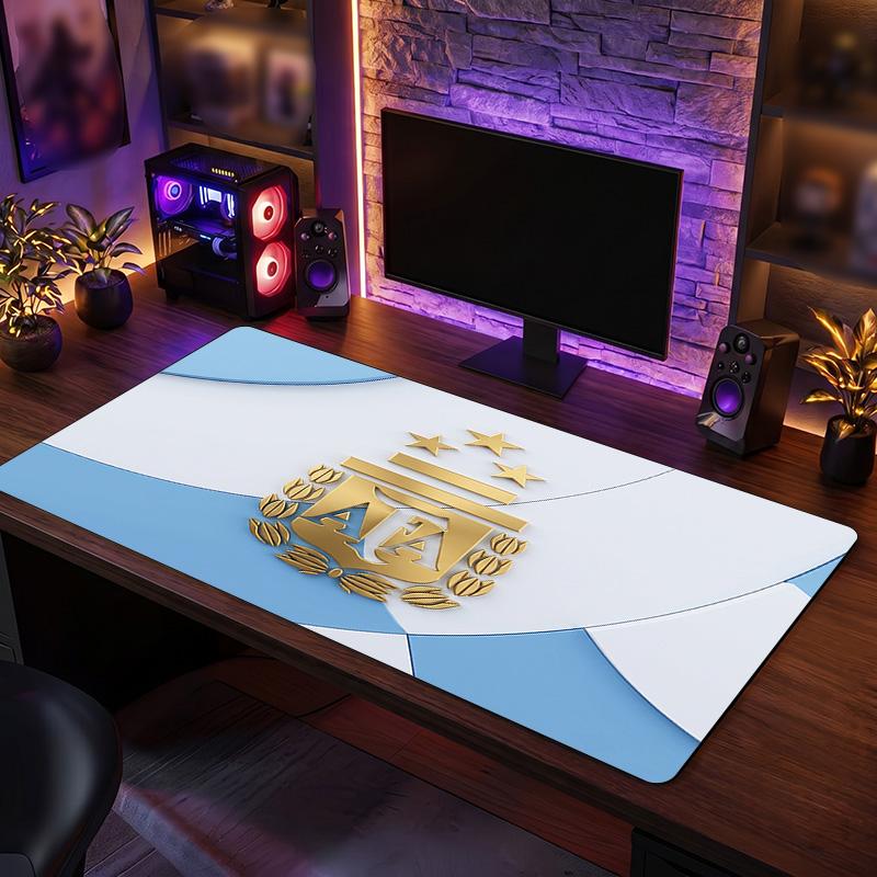 Argentina Football Crest Mouse Pad, Extended Non Slip Rubber Desk Mat for Gaming Office Laptop Fan Gift