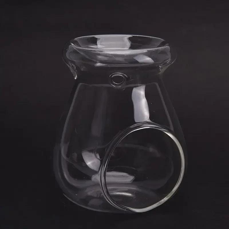 Creative Fashion Nordic Home Decor Glass Candle Heat Resistant Oil Furnace Aroma Burner Holder Candlestick Vase Romantic Wedding