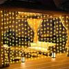 LED Solar Curtain Lights Outdoor Gardens Fairy Lamp Outside Courtyards Holiday Parties Christmas Decorations Copper Wire Lights