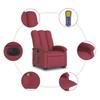 Electric Massage Recliner with Rising Function Burgundy Fabric