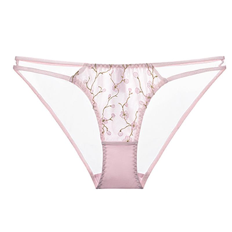 Spot Low Waist Hip Lift T Pants Embroidered Briefs Sexy Hollow Thong Mesh Fun Seduction Women