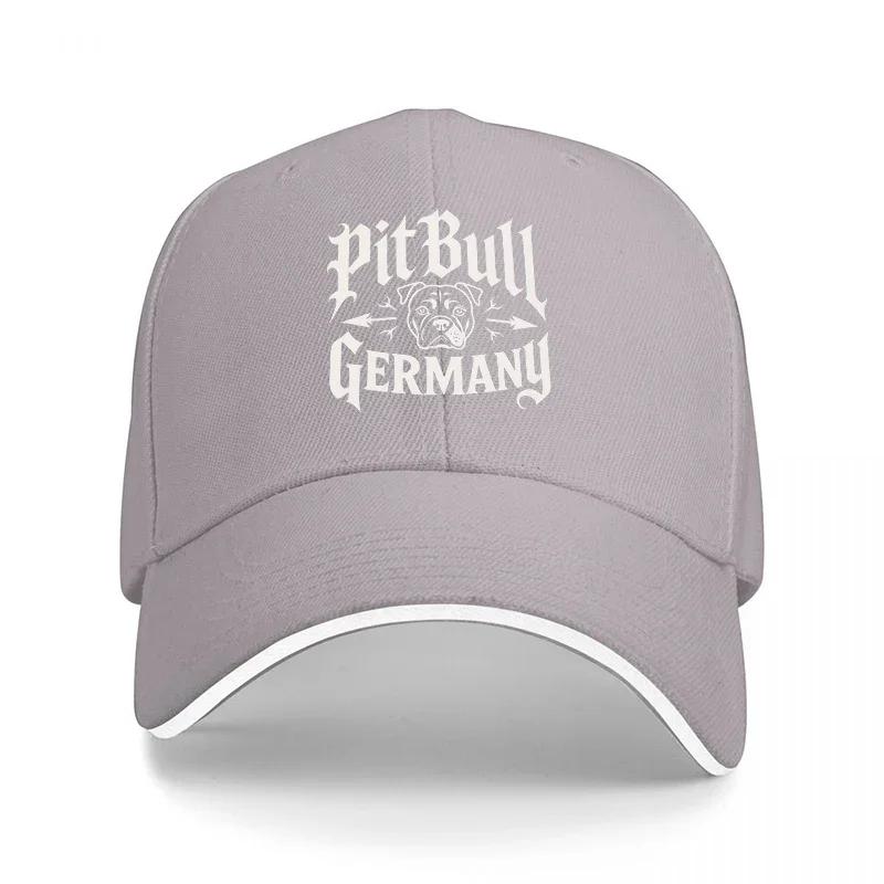 Cappellino da Baseball PitBull GerUnisexy Logo Nero con Bordino Bianco Stile Streetwear Classico Vestibilità Regolabile per Unisex e Donne