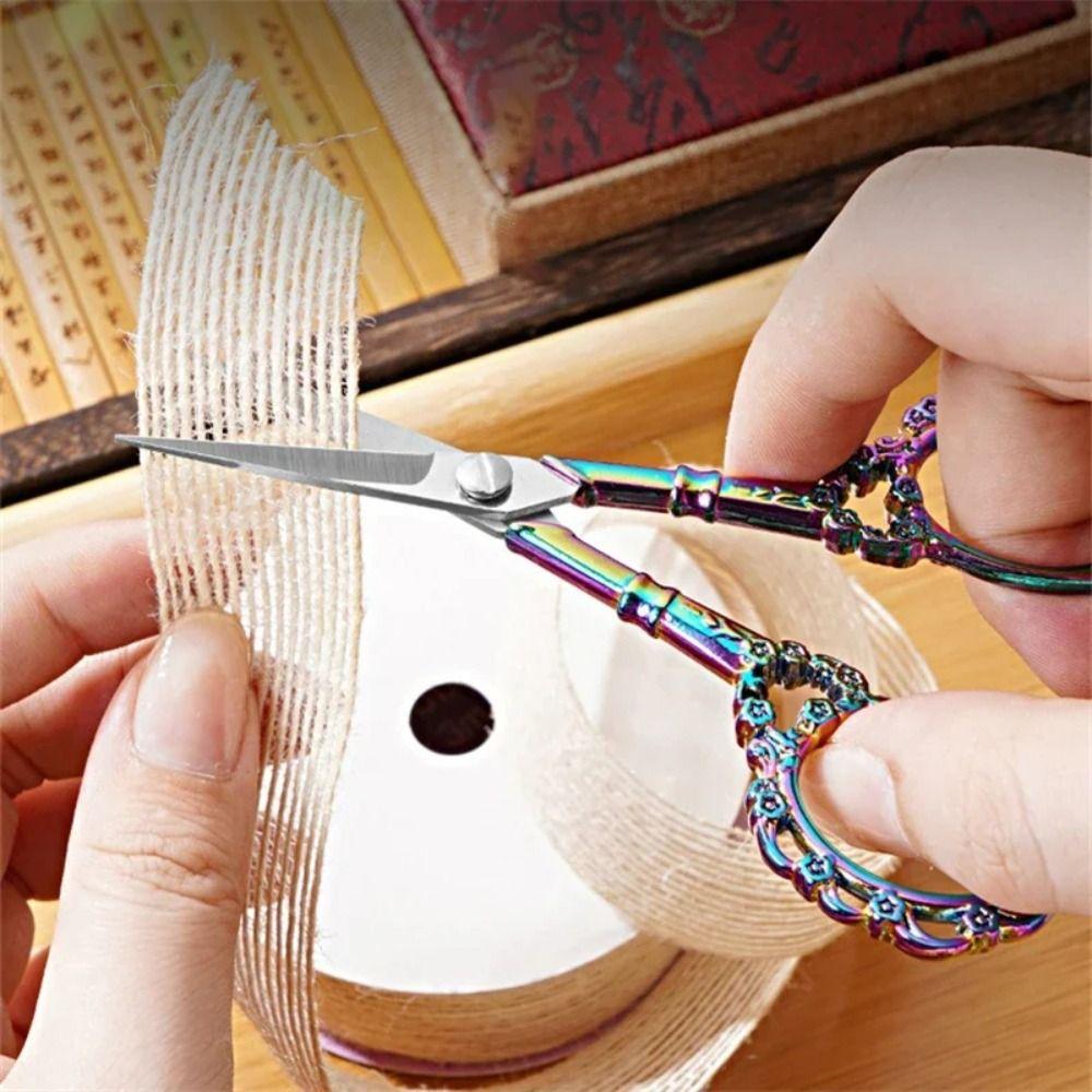 Stainless Steel Retro Scissors Antique Design Embroidery Scissors  Cross-stitch Work