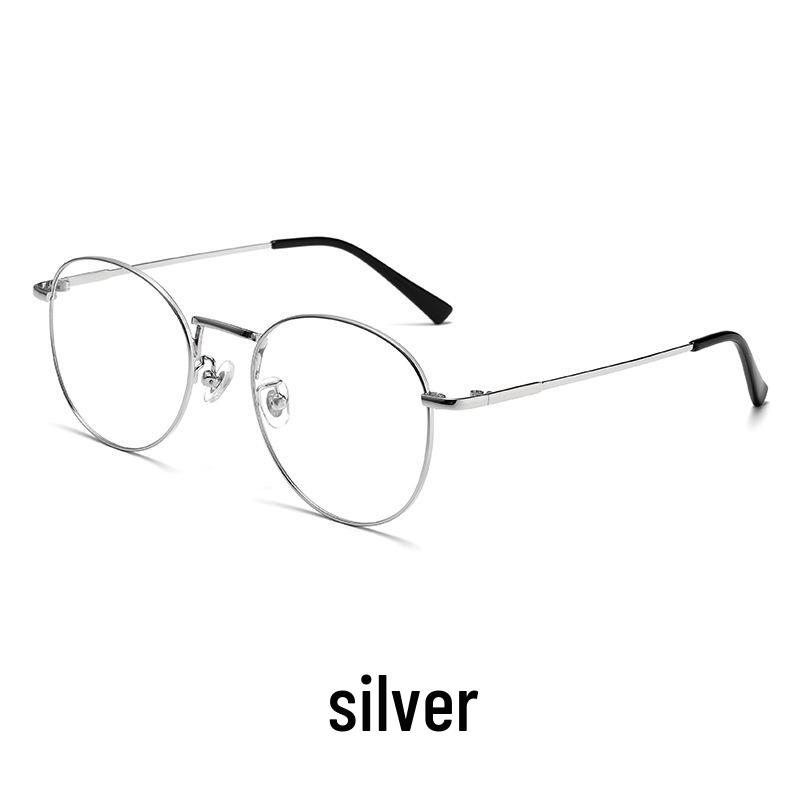 Women's Ultralight Retro Oval Half-Rim Metal Glasses with Anti-Blue Light Technology