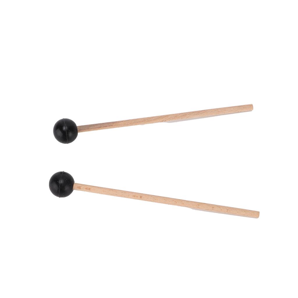 2Pcs Ethereal Drumstick Rubber Round Head Wood Handle Drum Hammer Percussion Accessories