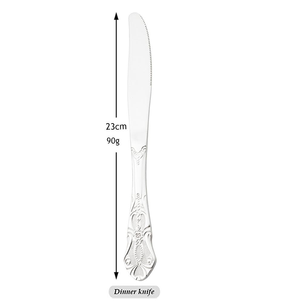 

Винтажный серебряный набор посуды, набор из нержавеющей стали, 1 шт., королевский нож, чайная вилка, кофейная ложка, столовое серебро в стиле вестерн, набор посуды Dinner knife