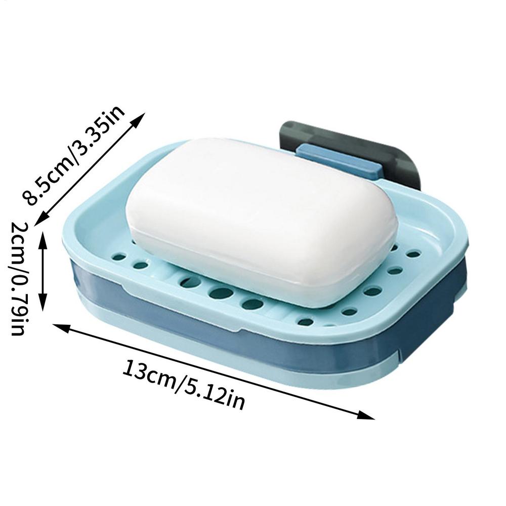 Wall Mounted Soap Holder Double Layer Soap Rack No Drilling Wall Mounted Soap Drain Holder Soap Holder Soap Tray Self-Adhesive