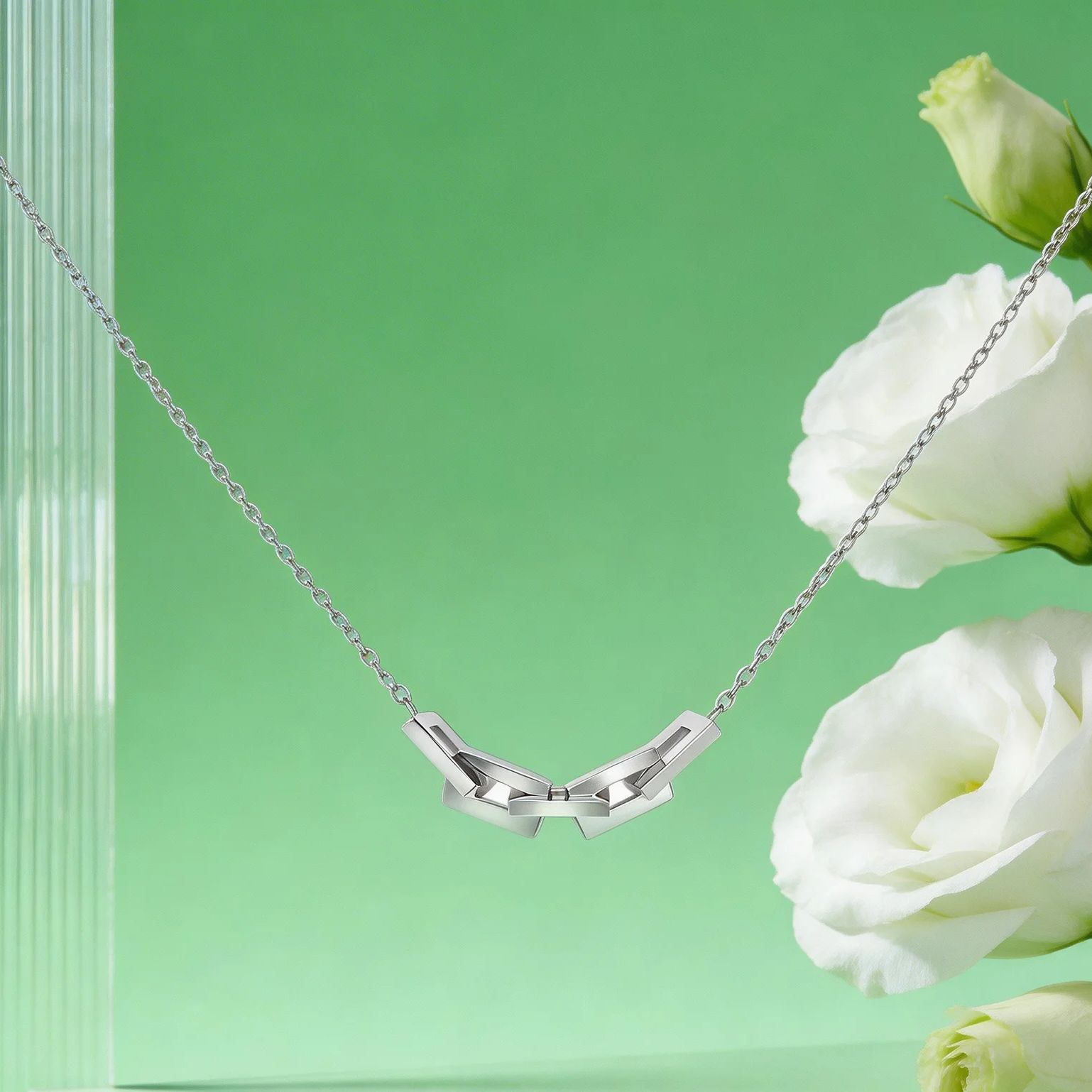 

Dainty Square Buckle Patchwork Necklace for Women Stainless Steel Link Chain Necklaces for Ladies Birthday Gift Charm Jewelry