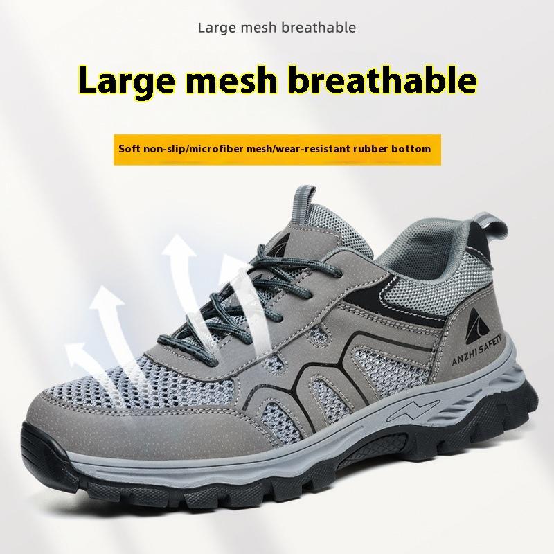 summer breathable safety shoes mesh work shoes men lightweight safety sneaker for men women industrial steel toe safety boots