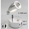 RV DC 12V 24V Type C USB LED Dimmable Spotlight,Small Reading Light with USB Charging Port ,Touch Dimming Warm Lamp for Ship
