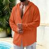 Men's Casual Linen Long Sleeve Hooded Cardigan
