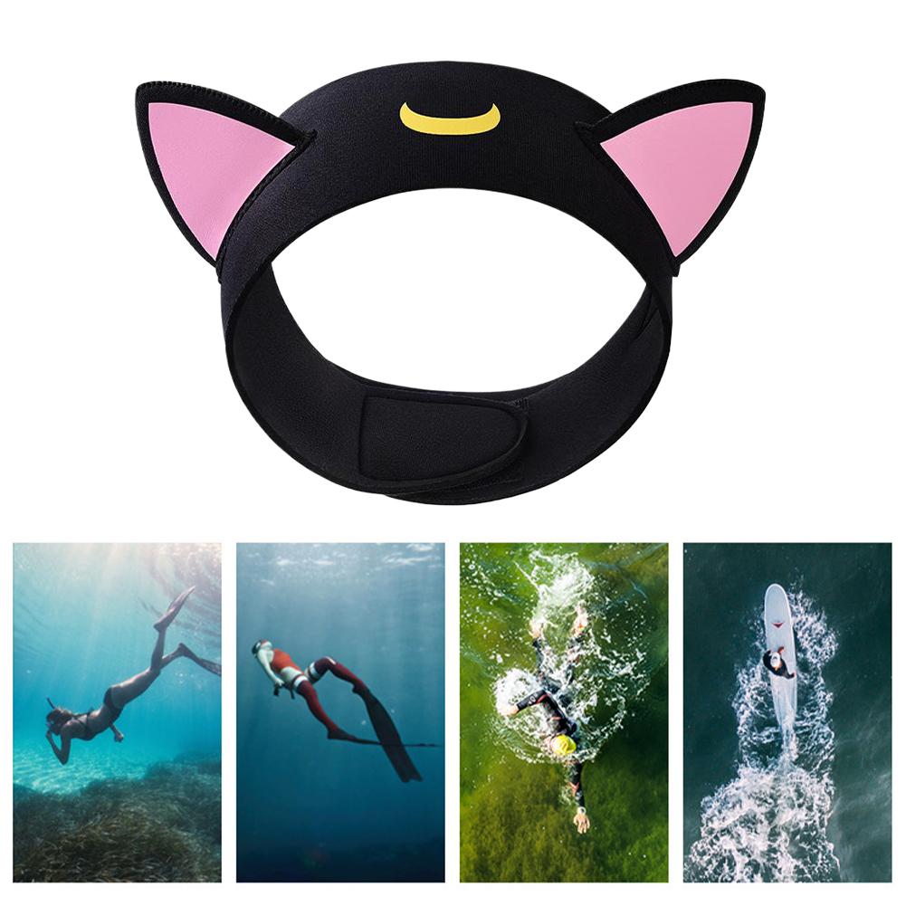 Kočičí Uši 3mm Neoprenová Potápěčská Čelenka Nastavitelná Potápěčská Čelenka Ochranná Čelenka na Vlasy Potápěčská Kapuce pro Děti Dospělé