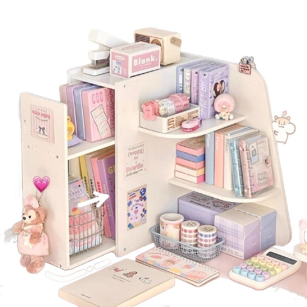 Simple Corner Desktop Organizer Shelf for Dorms and Offices