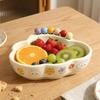 Wolkenform Obstschale mit Gabel Kunststoff Obst Servierplatte Dessert Salatschüssel Einzigartiges Geschenk