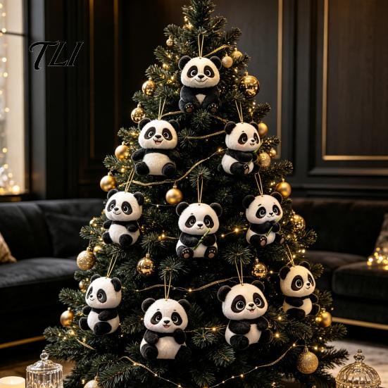 Panda Advent Calendar Calendars 2026, 2D Acrylic Cute Hanging Ornaments for Kids Christmas Countdown Gift Xmas Tree, 24 Days Calendar, Gifts