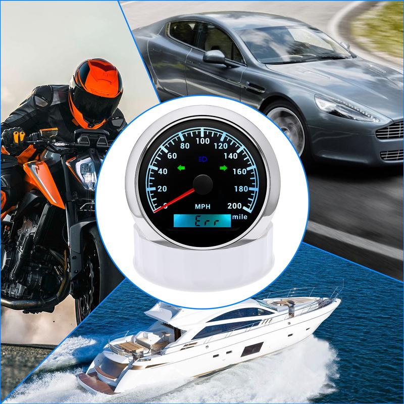 85mm GPS Speedometer Waterproof Anti-fogging LCD Display Speed Gauge Less Power Consumption Longer Life Car Boat Speedometer